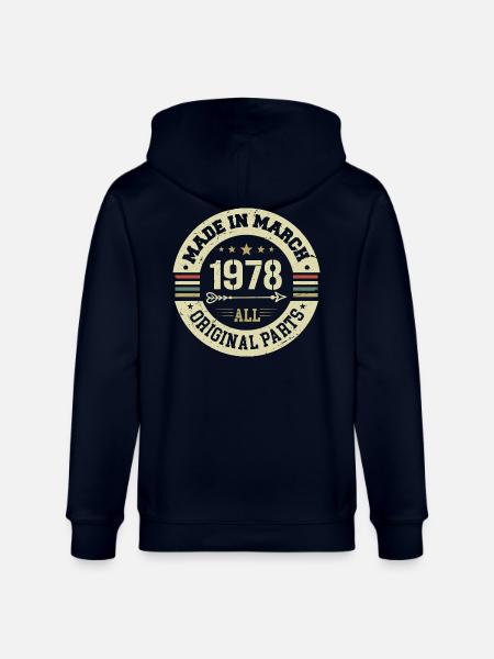 Legendary since March 1978 - Stanley/Stella CULTIVATOR Unisex Organic Hooded Jacket - navy