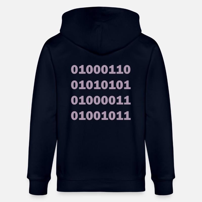 Binary Code Fuck - Stanley/Stella CULTIVATOR  Unisex Organic Hooded Jacket - navy