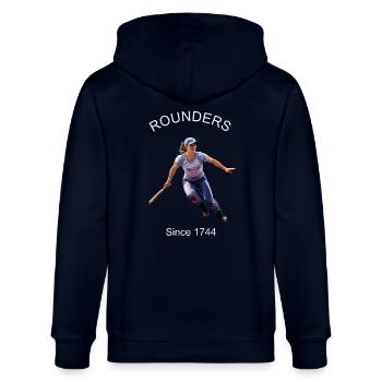 ROUNDERS, JEU DE BALLE, SPORT - Veste à capuche bio CULTIVATOR Stanley/Stella Unisexe - marine - Dos - Anna (173cm)