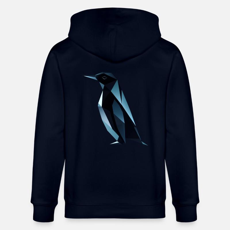 Mignon pingouin Low Poly Design - Veste à capuche bio CULTIVATOR Stanley/Stella Unisexe - marine
