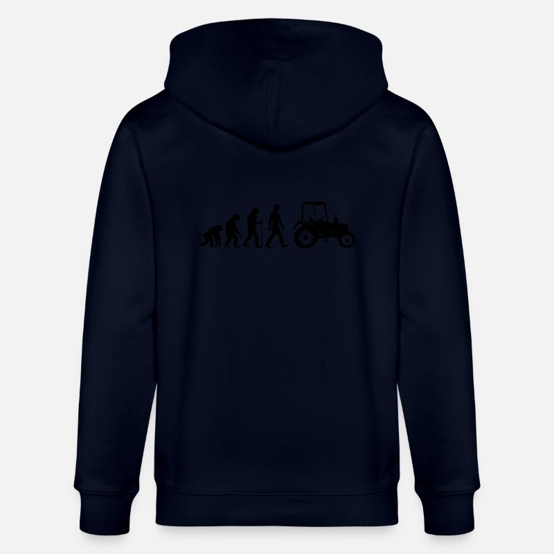 Tractor Evolution - Stanley/Stella CULTIVATOR  Unisex Organic Hooded Jacket - navy