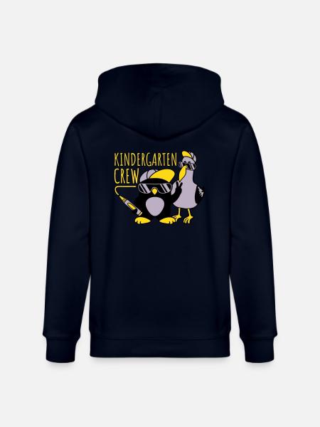 Kindergarten Crew Seagull Penguin - Stanley/Stella CULTIVATOR  Unisex Organic Hooded Jacket - navy