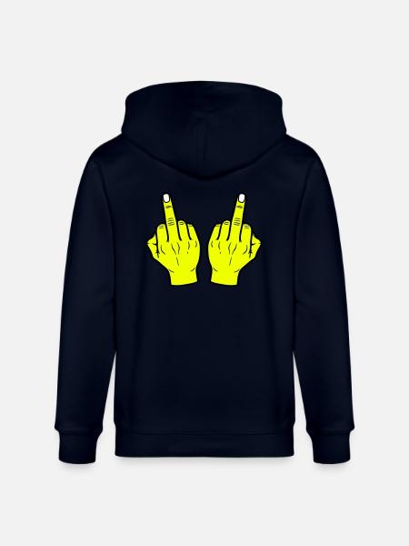 Middle Finger Hand - Stanley/Stella CULTIVATOR Unisex Organic Hooded Jacket - navy