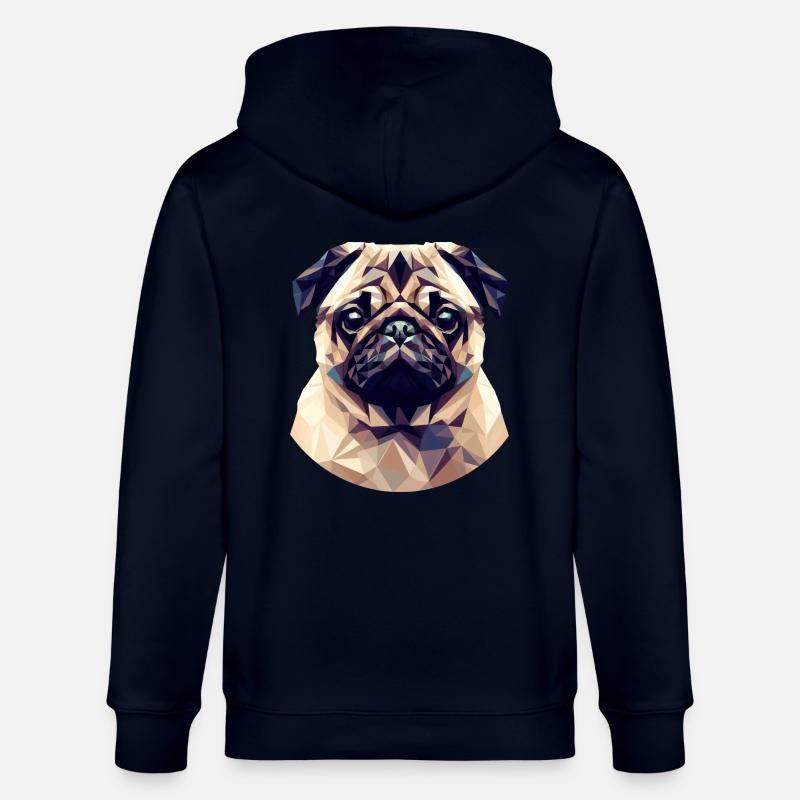 Niedlicher Polygon-Mops - Stanley/Stella Unisex Bio-Kapuzenjacke CULTIVATOR  - Navy