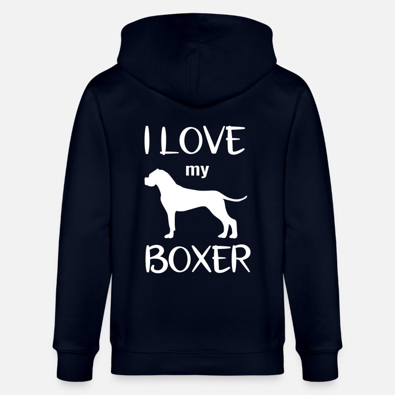 Deutscher Boxer Geschenkidee Hundeliebe Hunderasse - Stanley/Stella Unisex Bio-Kapuzenjacke CULTIVATOR  - Navy