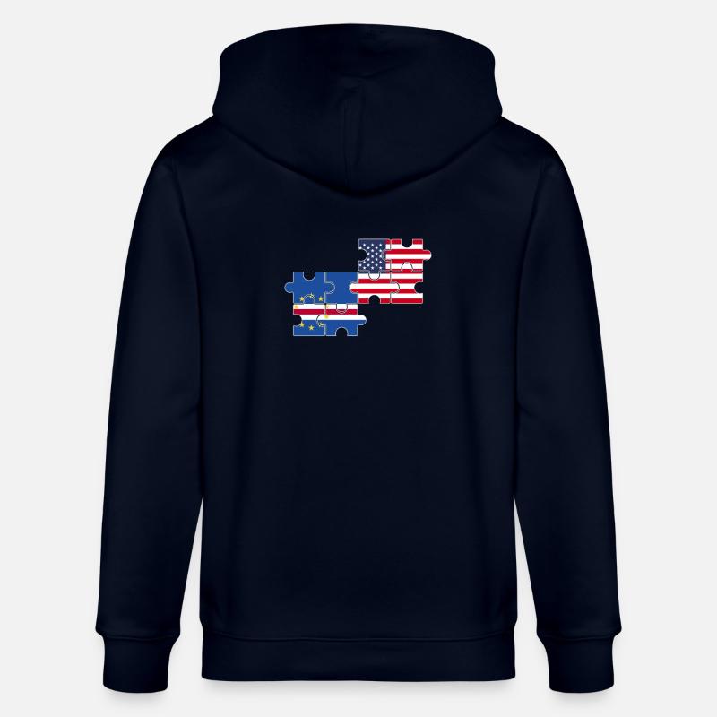 Cap-Vert USA Drapeau américain Cap-Vert - Veste à capuche bio CULTIVATOR Stanley/Stella Unisexe - marine