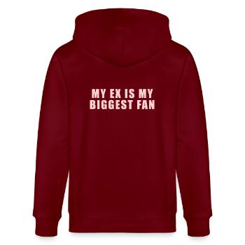MEIN EX IST MEIN GRÖSSTER FAN - Stanley/Stella Unisex Bio-Kapuzenjacke CULTIVATOR  - Burgunderrot - Hinten - Anna (173cm)