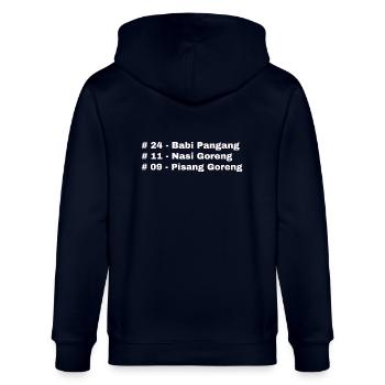 Chemise Babi Pangang Nasi Goreng Pisang Goreng - Veste à capuche bio CULTIVATOR Stanley/Stella Unisexe - marine - Dos - Anna (173cm)