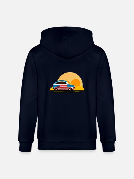 into the sunset - Stanley/Stella CULTIVATOR  Unisex Organic Hooded Jacket - navy
