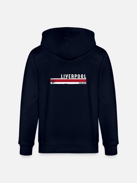Liverpool - England Vibrant Heritage Gift for UK - Stanley/Stella CULTIVATOR  Unisex Organic Hooded Jacket - navy