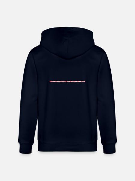 speak lyrics and sarcasm - Stanley/Stella CULTIVATOR  Unisex Organic Hooded Jacket - navy
