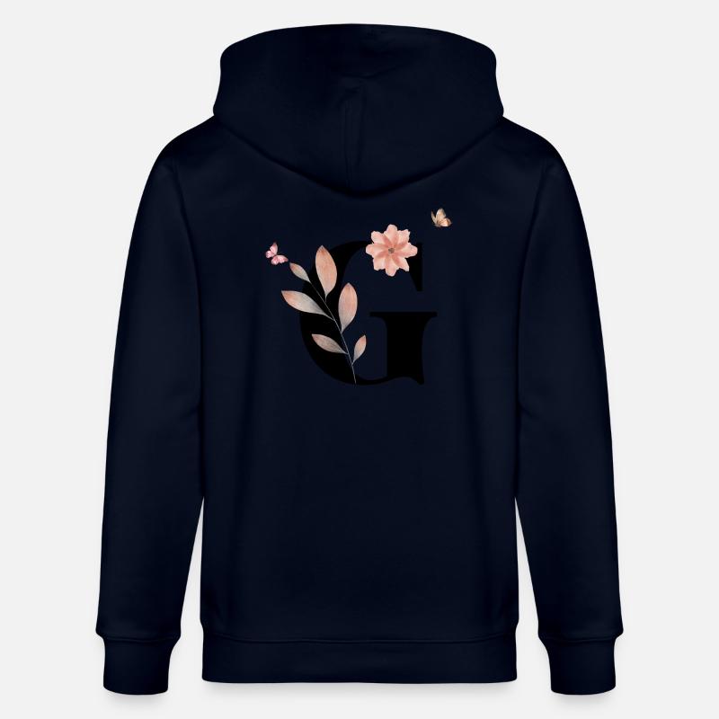 Buchstabe g Wildblumen Aquarelle - Stanley/Stella Unisex Bio-Kapuzenjacke CULTIVATOR - Navy