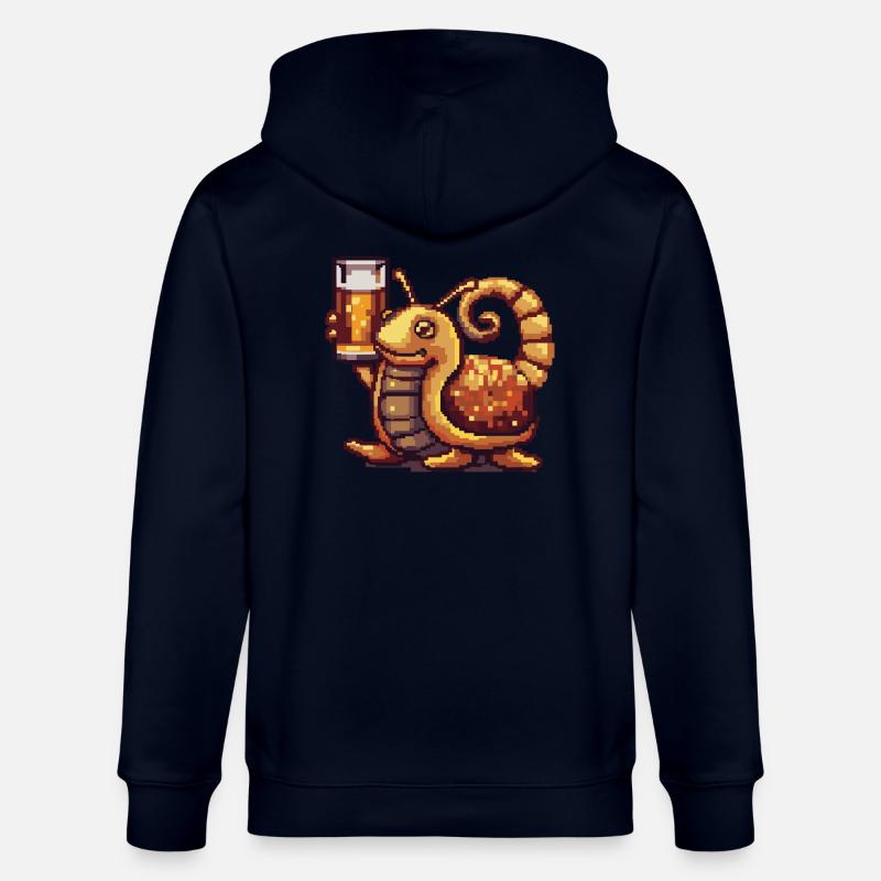 Schnecke Bier Pixel - Stanley/Stella Unisex Bio-Kapuzenjacke CULTIVATOR  - Navy