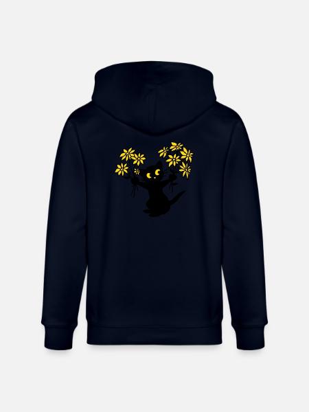 Le chat aux fleurs - Veste à capuche bio CULTIVATOR Stanley/Stella Unisexe - marine