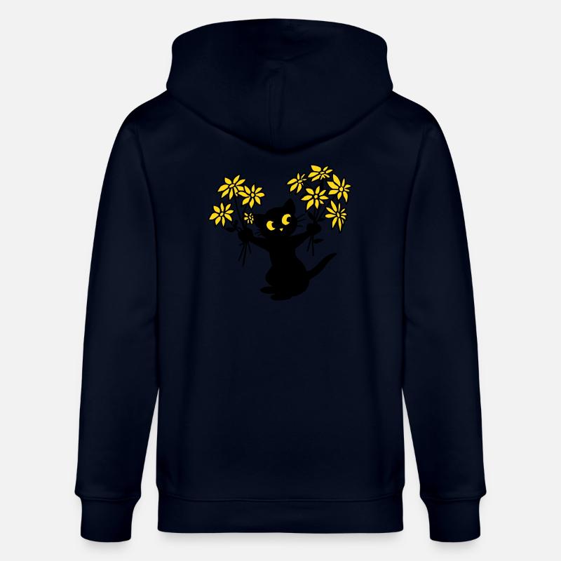 Le chat aux fleurs - Veste à capuche bio CULTIVATOR Stanley/Stella Unisexe - marine