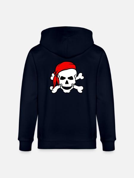 totenkopf_pirat_02 - Stanley/Stella CULTIVATOR  Unisex Organic Hooded Jacket - navy