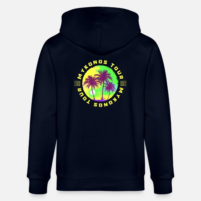 Mykonos Tour Vacances Palmiers - Veste à capuche bio CULTIVATOR Stanley/Stella Unisexe - marine