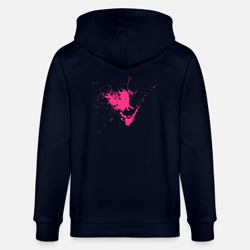 Farbklecks mit Spritzern - Stanley/Stella Unisex Bio-Kapuzenjacke CULTIVATOR  - Navy