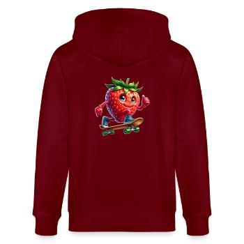 Fraise Skater Skateboard Skateboarder Fruité - Veste à capuche bio CULTIVATOR Stanley/Stella Unisexe - bordeaux - Dos - Anna (173cm)