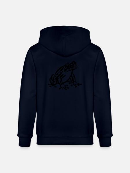 frog animal - Stanley/Stella CULTIVATOR Unisex Organic Hooded Jacket - navy