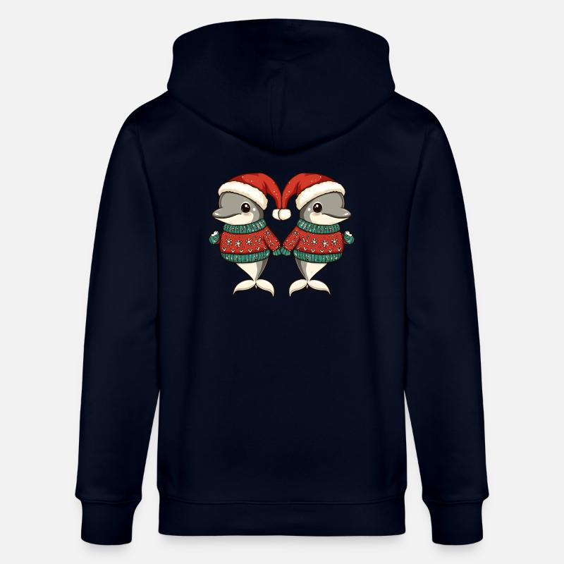 L’équipe de Noël des dauphins - Veste à capuche bio CULTIVATOR Stanley/Stella Unisexe - marine