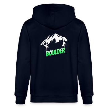 Bouldern Klettern Berge - Stanley/Stella Unisex Bio-Kapuzenjacke CULTIVATOR  - Navy - Hinten - Anna (173cm)