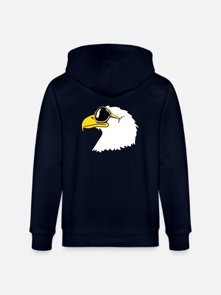 Eagle sunglasses cool bird funny - Stanley/Stella CULTIVATOR  Unisex Organic Hooded Jacket - navy