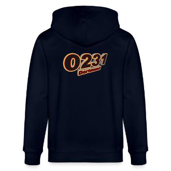 0231 Dortmund - Stanley/Stella Unisex Bio-Kapuzenjacke CULTIVATOR  - Navy - Hinten - Anna (173cm)