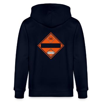 danger skull free_vec_3 de - Stanley/Stella Unisex Bio-Kapuzenjacke CULTIVATOR  - Navy - Hinten - Anna (173cm)