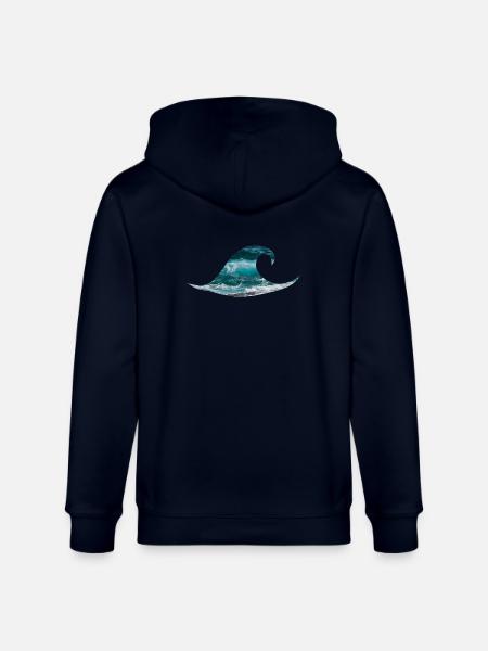 Wave ocean sea surfing - Stanley/Stella CULTIVATOR Unisex Organic Hooded Jacket - navy