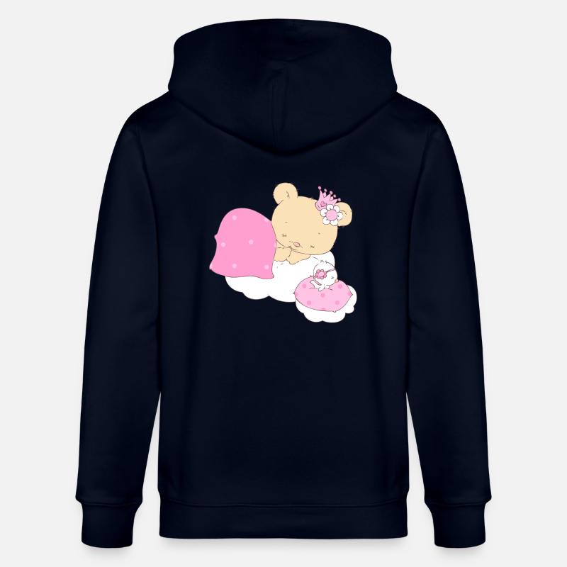 Bear princess sleeping on cloud - Veste à capuche bio CULTIVATOR Stanley/Stella Unisexe - marine