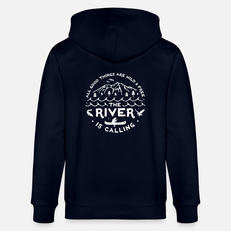 River is Calling w - Stanley/Stella Unisex Bio-Kapuzenjacke CULTIVATOR  - Navy