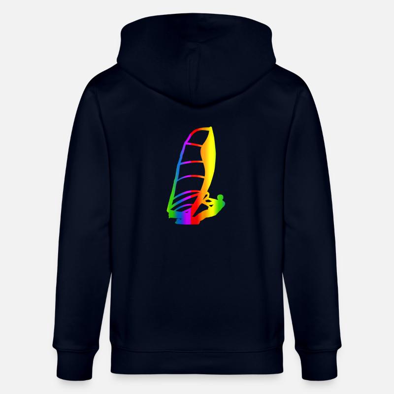 Bunter Windsurfen Regenbogen - Stanley/Stella Unisex Bio-Kapuzenjacke CULTIVATOR  - Navy