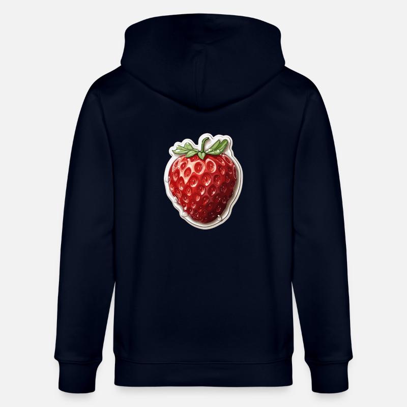 Fraise - illustration - Veste à capuche bio CULTIVATOR Stanley/Stella Unisexe - marine