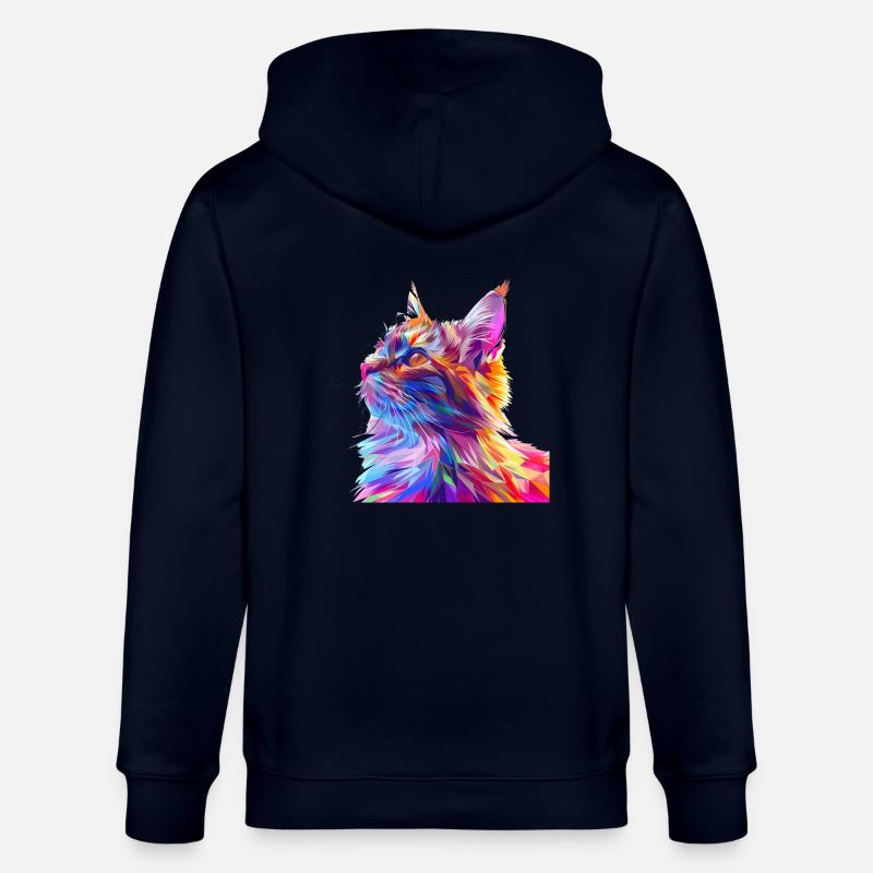 Polygon Katze Comic Style - Stanley/Stella Unisex Bio-Kapuzenjacke CULTIVATOR  - Navy