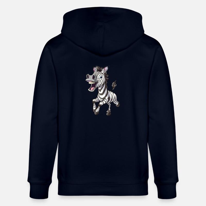 Fröhliches Zebra Mit Einem Lächeln - Stanley/Stella Unisex Bio-Kapuzenjacke CULTIVATOR  - Navy