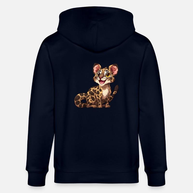 Verspielter Junger Leopard Blick - Stanley/Stella Unisex Bio-Kapuzenjacke CULTIVATOR  - Navy