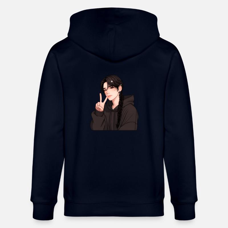 Junge - Frieden, Junge Friedenszeichen - Stanley/Stella Unisex Bio-Kapuzenjacke CULTIVATOR  - Navy