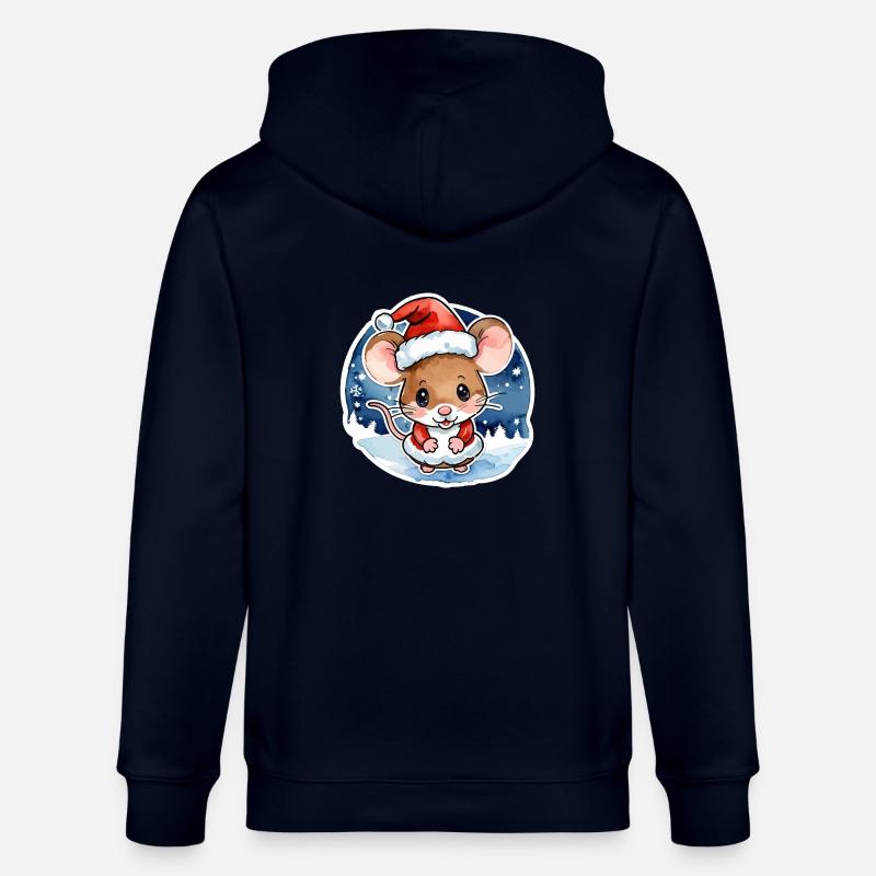 Dessin de Noël Souris - Veste à capuche bio CULTIVATOR Stanley/Stella Unisexe - marine