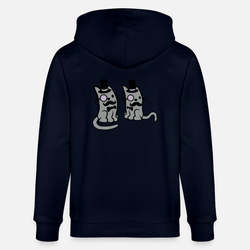 Hommes 2 Chats Amis - Veste à capuche bio CULTIVATOR Stanley/Stella Unisexe - marine