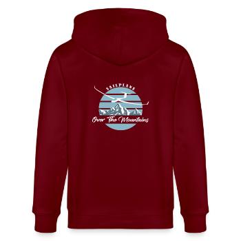 OVER THE MOUNTAINS - Stanley/Stella CULTIVATOR  Unisex Organic Hooded Jacket - burgundy - Back - Anna (173cm)