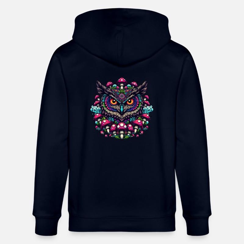 Psychedelische Eule - Stanley/Stella Unisex Bio-Kapuzenjacke CULTIVATOR  - Navy