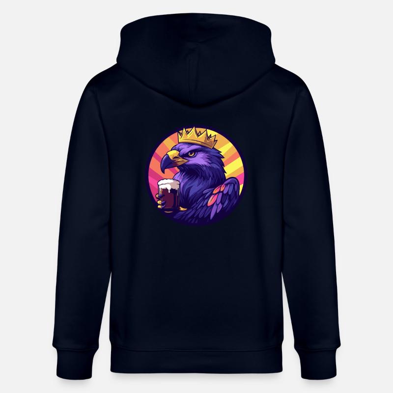 Harpyie Vogel Bier Comic - Stanley/Stella Unisex Bio-Kapuzenjacke CULTIVATOR  - Navy
