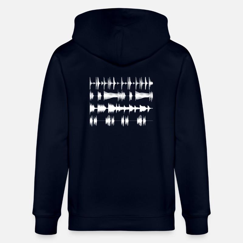 White waveforms - Veste à capuche bio CULTIVATOR Stanley/Stella Unisexe - marine