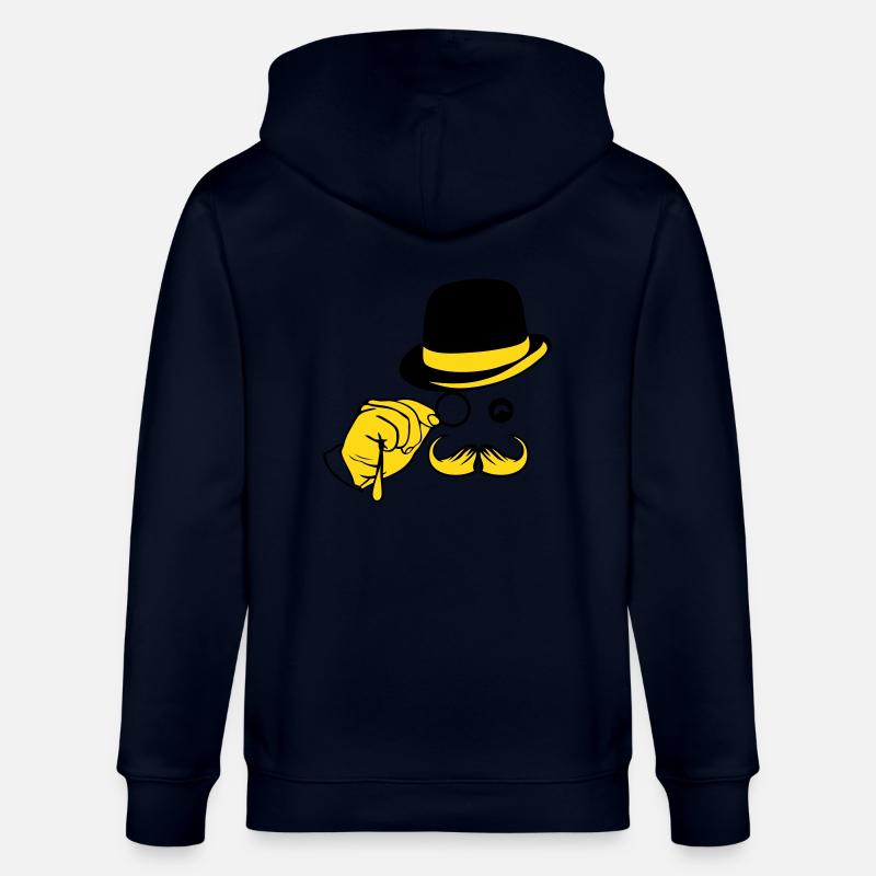 Smiley-Hut Monokel Schnurrbart Melone - Stanley/Stella Unisex Bio-Kapuzenjacke CULTIVATOR  - Navy