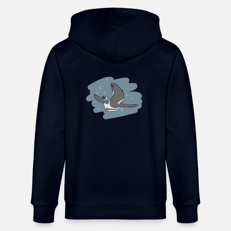 Conception d’illustrations « Penguin Kisses » - Veste à capuche bio CULTIVATOR Stanley/Stella Unisexe - marine