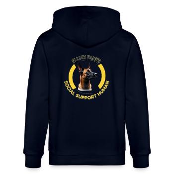 I M MY DOG S - Stanley/Stella Unisex Bio-Kapuzenjacke CULTIVATOR  - Navy - Hinten - Anna (173cm)