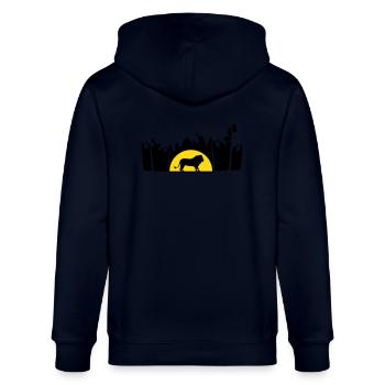 Dschungel Männlicher Löwe - Stanley/Stella Unisex Bio-Kapuzenjacke CULTIVATOR  - Navy - Hinten - Anna (173cm)