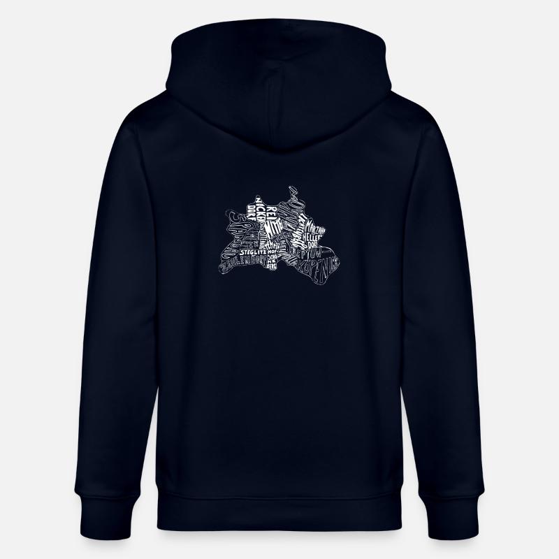 Berlin map Districts - Stanley/Stella CULTIVATOR  Unisex Organic Hooded Jacket - navy