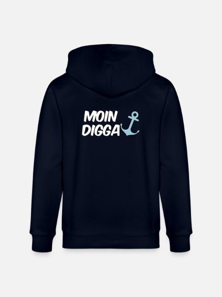 Moin Digga Hamburg - Stanley/Stella CULTIVATOR  Unisex Organic Hooded Jacket - navy